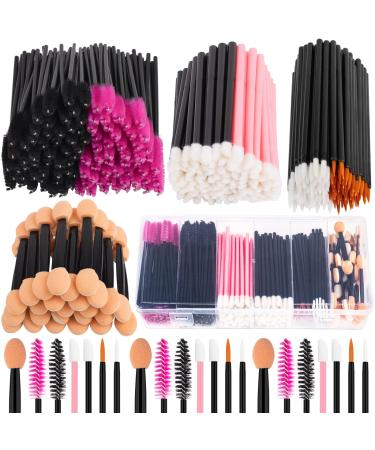 Rolybag Disposable Makeup Applicators Kit Mascara Wands Eyeliner Brushes Lip Applicators Eyeshadow Applicators Disposable Makeup Tools with Organizer Box for Easy Portability Style 1