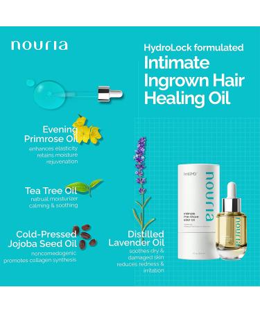 NOURIA Intimate Ingrown Hair Treatment Oil - HydroLock Moisturizer for Bikini Area, Legs & Underarms - Buy Online on SooperMarket.com