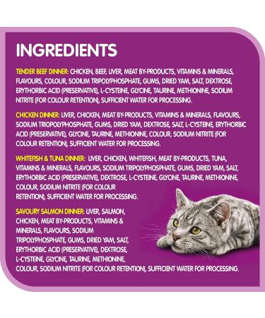 WHISKAS Adult Wet Cat Food Variety Pack Pat - Chicken Salmon Beef and Whitefish & Tuna 100g Trays (24 Pack) Cat Food Beef - Chicken - Salmon - Whitefish & Tuna 100 g (Pack of 24) - Buy Online on SooperMarket.com