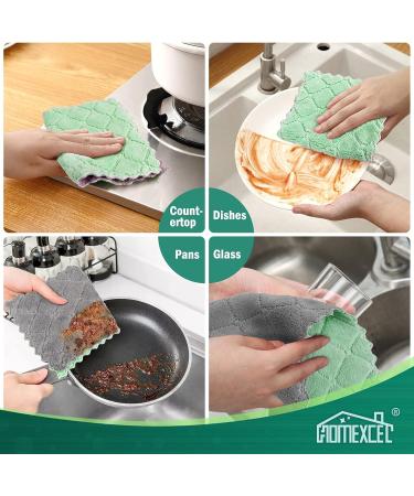 HOMEXCEL 12-Pack Premium Coral Fleece Dish Towels - Super Absorbent, Nonstick, Washable Kitchen Cloths - Buy Online on SooperMarket.com