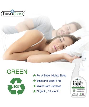 Premo Guard Bed Bug & Mite Killer Spray 24 oz - Fast Acting Treatment | Stain & Scent Free | Child & Pet Safe | Extended Protection | Natural & Non-Toxic Formula - Pack of 1 - Buy Online on SooperMarket.com