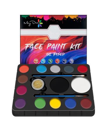 Maydear Face Body Paint Oil Palette Professional 14 Colors Makeup Set for Cosplay Halloween OIL Based-14 Colors