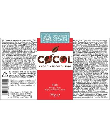 Squires Kitchen COCOL Chocolate Colouring - The ultimate product for adding colour to chocolate and for making your own transfer sheets - Red 75g - Buy Online on SooperMarket.com