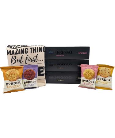 Nespresso Vertuo Coffee Capsules Espresso Selection - Orafio Toccanto Voltesso - 3 Boxes (30 Pods) Bundled with Border Biscuits & Giftable Tote Bag - Buy Online on SooperMarket.com