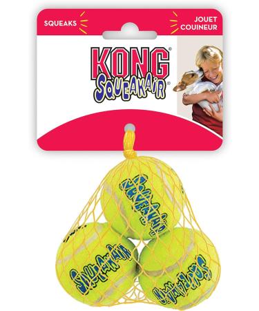 KONG - Squeakair Balls - Dog Toy Premium Squeak Tennis Balls Gentle on Teeth - For Small Dogs (3 Pack) yellow S (Pack of 3) - Buy Online on SooperMarket.com