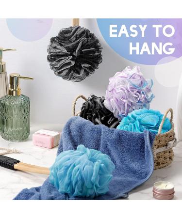 Sunnyray 6 Pcs Back Scrubber & Soft Mesh Loofah Set - Long Wooden Handle, Body Shower Brush, Bath Pouf for Men & Women - Buy Online on SooperMarket.com