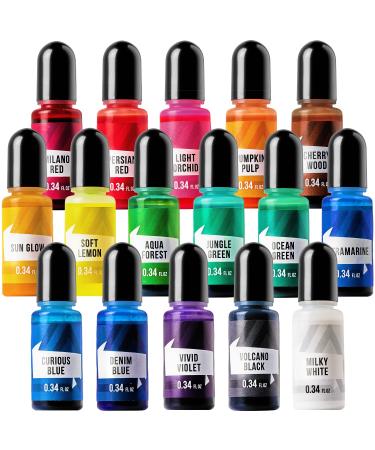 ALEXES Liquid Candle Dye for Candle Making   Epoxy Resin Dye - Candle Dye Drops - 16 Candle Liquid Dye Colors   Epoxy Colorant   16 Colors Set - Color Dye for Wax