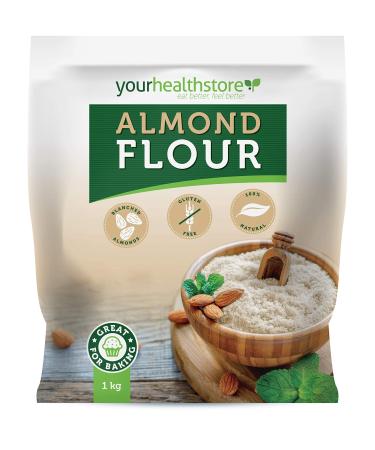 yourhealthstore Dried Almond Flour 1kg Finely Ground Almonds Gluten Free from California (Resealable and Recyclable Pouch).