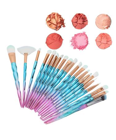 20-Piece Professional Makeup Brushes Set - Portable Soft Fiber Cosmetic Brush Kit for Face & Eyes - Buy Online on SooperMarket.com