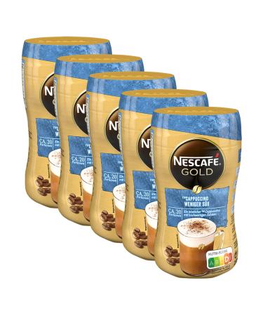 Nescaf Gold Type cappuccino less sweet drink powder made of soluble bean coffee caffeine 5x250g) 1 piece (5 -pack)