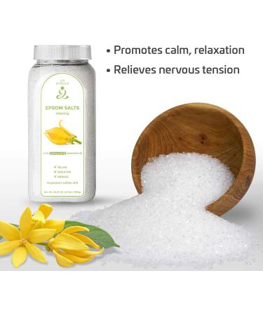Zen Rituals Epsom Bath Salts Ylang Ylang - 1 KG | Pure Magnesium Sulphate | Relaxing International Shipping - Buy Online on SooperMarket.com