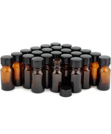 Vivaplex, 24, Amber, 10 ml (1/3 oz) Glass Bottles, with Lids