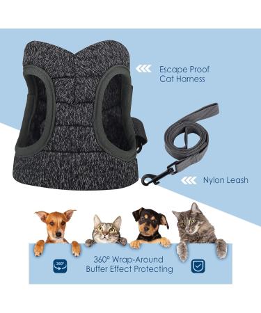 Simpeak Escape Proof Cat Harness and Lead Set Adjustable Soft Cat Walking Jackets with Retractable Cat Leash For Pet Puppy Kitten Indoor Outdoor Walking Black S - Buy Online on SooperMarket.com