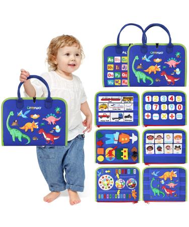 Urmywo Busy Board Montessori Toys from 1 2 3 4 5 years toddlers Activity Board Motoric Toys Gift Young Girls Baby Experienced Toys Basic knowledge motor board for trip dinosaurs
