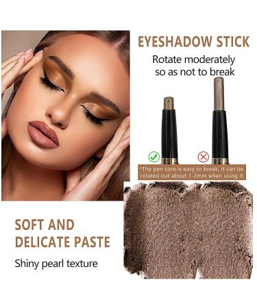 Miioto Eyeshadow Stick Set - 3 PCs Cream Makeup Pens Waterproof Eye Brightener & Smoky Eyeshadow Crayon with Brush - Buy Online on SooperMarket.com