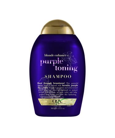 OGX Blonde Enhanced + Purple Toning Shampoo, Blonde-Toning to Personalize Your Blonde, 13oz