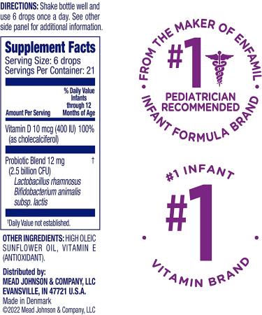 Enfamil Breastfed Infant Probiotics & Vitamin D - Dual Probiotics 8.7mL - Pack of 1 - Buy Online on SooperMarket.com