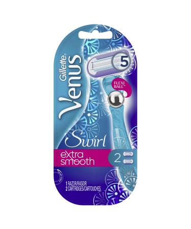Gillette Venus Extra Smooth Swirl Blue Women's Razor - 1 Handle + 2 Refills