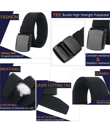 LionVII Mens Nylon Casual Belt with Plastic Buckle - Adjustable Fit 27-46 Waist Gray - Buy Online on SooperMarket.com