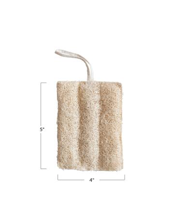 Shop Creative Co-Op Natural Bathroom Loofah with Cotton Hanger - Eco-Friendly & Exfoliating | International Shipping Available - Buy Online on SooperMarket.com
