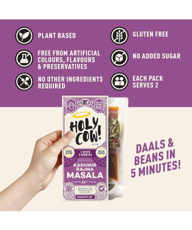 Holy Cow! Daal Curry Kit (5 x 400g) Kashmir Rajma Masala Kidney Bean Gluten Free Vegan Curry Kit Indian Snacks Indian Ready Meals. Red Kidney Beans. - Buy Online on SooperMarket.com