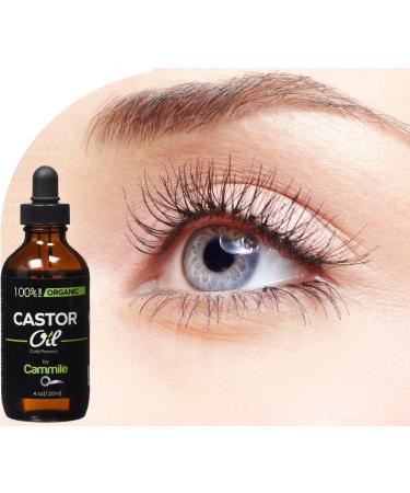 Organic Castor Oil for Longer Eyelashes, Fuller Eyebrows, Hair & Skin - 4 oz - Buy Online on SooperMarket.com
