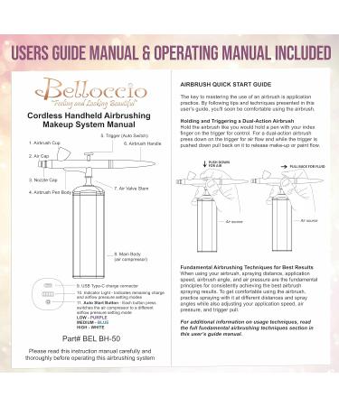 Buy Belloccio Cordless Handheld Airbrushing Makeup System - Rechargeable 15-30 PSI for Makeup Art & Crafts - Global Shipping Available - Buy Online on SooperMarket.com