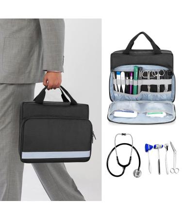 Trunab Padded Stethoscope Case Small First Aid Kit Bag Empty Hold Two Stethoscopes Compatible with 3M Littmann/MDF/ADC Ideal for Home Car Camping and Hiking Balck Black - Buy Online on SooperMarket.com