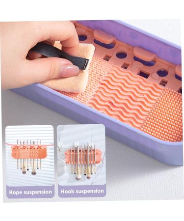 3-in-1 Makeup Brush Cleaner & Organizer with Cleaning Mat | Portable 8.7x3.5x2.2 inch Cosmetic Brush Holder for Effortless Cleaning & Drying - Buy Online on SooperMarket.com