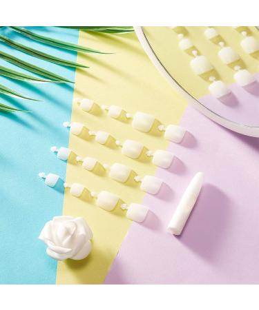 1200 Full Cover White Acrylic False Press-On Toenails - Natural Color, 12 Sizes - for Women & Girls - Buy Online on SooperMarket.com