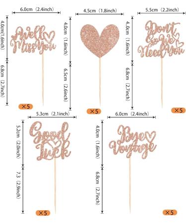 Rsstarxi 30 Pack We Will Miss You Cupcake Toppers Glitter Heart Good Luck Cupcake Decorations We Need You Cupcake Picks for Retirement Farewell Going Away Party Cake Decorations Rose Gold Design 2 Rose Gold - Buy Online on SooperMarket.com