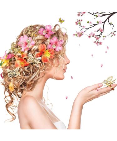 24-Piece Gold Metal Butterfly Hair Clips for Girls and Women - Stylish Hair Accessories - Buy Online on SooperMarket.com