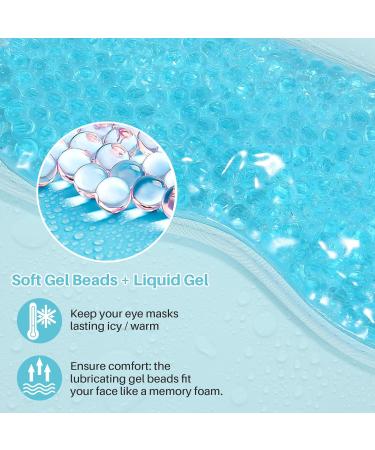 MIVORA Cooling Gel Mask for Puffy Eyes - Hot Cold Therapy for Migraine, Dark Circles, Sinus Pain - Reusable, Light Blue - Buy Online on SooperMarket.com