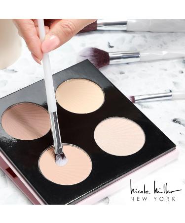 Nicole Miller New York 14pc Complete Makeup Brushes Collection with Zipper Bag Snow Pearl White Ideal Present or Any Occasions Great for Beginners to Professionals - Buy Online on SooperMarket.com
