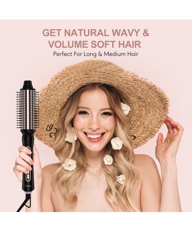 Thermal Brush for Big Bouncy Blowout - 1.5" Heated Round Brush with 5 Temps | Ceramic Curling Wand for Medium & Long Hair - Dual Voltage for Travel - Buy Online on SooperMarket.com