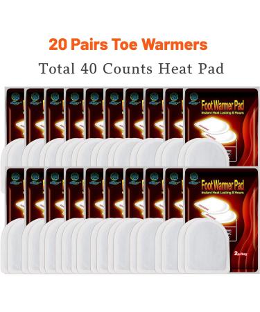 40 Count Toe Warmers - Long Lasting Heat up to 8 Hours | Disposable Foot Warmers for Men/Women | Ideal for Outdoor Sports, Hunting, and Office Use - Buy Online on SooperMarket.com
