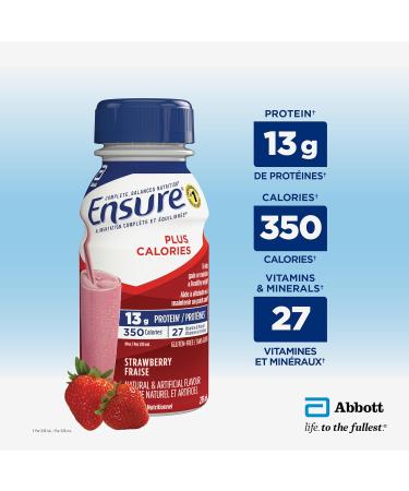 Ensure Plus Calories Nutritional Supplement Shake Value Pack To Help With Healthy Weight Gain Or Maintenance Strawberry 24 x 235-mL Bottles - Buy Online on SooperMarket.com