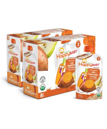 Happy Family Organics Organic Baby Food Hearty Meals Root Vegetables & Turkey with Quinoa Stage 3 4 oz (113 g)