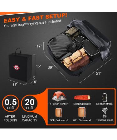 20 Cubic Feet Waterproof Car Rooftop Cargo Carrier | Soft Shell Roof Bag for All Cars | 6+8 Reinforced Straps and Storage Bag Included - Buy Online on SooperMarket.com