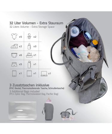 LCP Kids Changing Bag Set - 5-Piece Mat Pacifier & Stroller Holder - Brown | International Shipping - Buy Online on SooperMarket.com