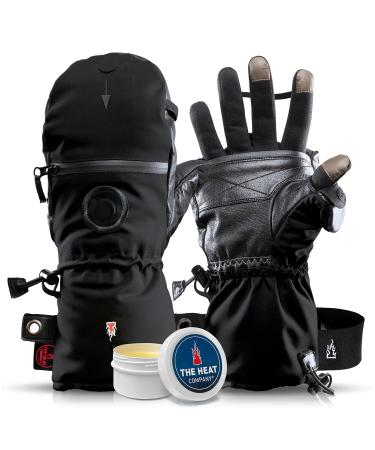 The Heat Company - Heat 3 Smart - The Gloves Innovation - Gloves & F ustlings In one: F ustling Simply folding down - Human Winter & Women Ski glove winter sports black 6 |Ladies S