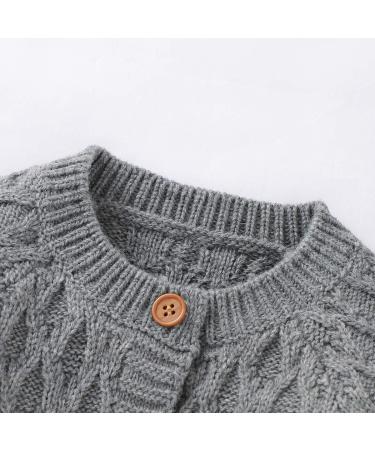 DovFanny Baby Romper Suit | Solid Color Knit Jumpsuit with Hat | Newborn 3-6 Months | Grey - Buy Online on SooperMarket.com