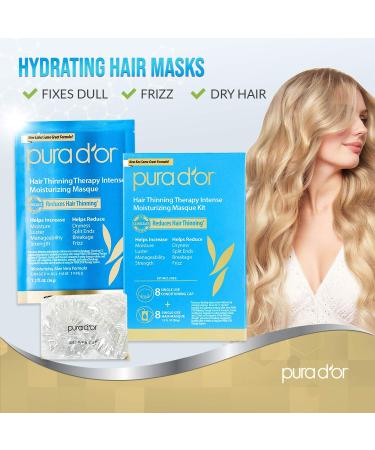 PURA D'OR Hair Thinning Therapy Biotin Masque 8-Pack - Intense Moisturizing Treatment for Thicker Hair - Men & Women - 9.6oz - Buy Online on SooperMarket.com