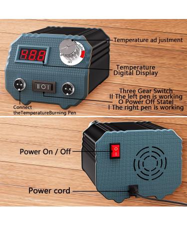 60W Wood Burning Kit with 24 Tips, Dual Pen Pyrography Tool for Teen Artists - Perfect Gift for Creative Teens | Black Grey - Buy Online on SooperMarket.com