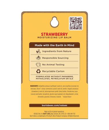 Burt's Bees Strawberry Lip Balm 2 Pack - 100% Natural Moisturizing Lip Care - Buy Online on SooperMarket.com