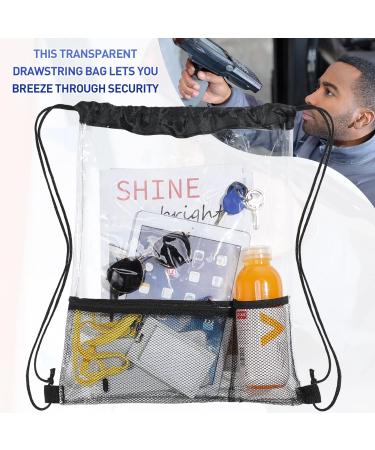 20 Pack Clear Drawstring Bags - Stadium Approved Waterproof Sling Backpack for Travel & Events - Buy Online on SooperMarket.com