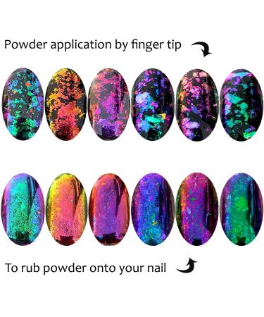 Iridescent Chameleon Nail Flakes Set - 6 Jars of Glittery Nail Art - Buy Online on SooperMarket.com