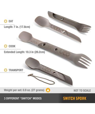 UCO Switch Spork 2-Piece Camping Utensil Set - Sandstone | Lightweight & Integrated Design - Buy Online on SooperMarket.com