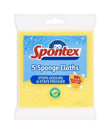 Spontex Sponge Cloths 5 Count (Pack of 1) 5 Sponge Cloths