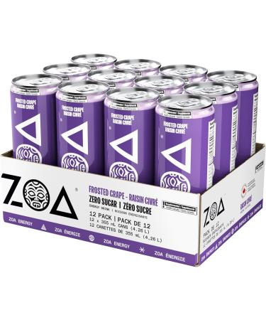 ZOA Zero Sugar Energy Drinks Frosted Grape - 355ml (Pack of 12) Frosted Grape 355 ml (Pack of 12) - Buy Online on SooperMarket.com